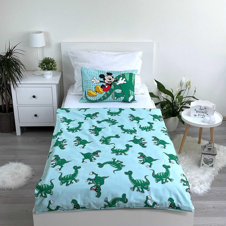 Kinderbettwäsche Dinosaurier - Disney Dinosaurier Kleinkind Bettwäsche mit Mickey Maus - Dinosaurier