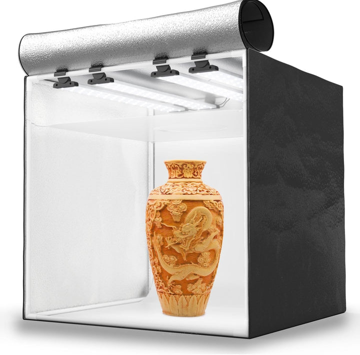 HAVOX - Fotostudio HPB-60XD - Masse 60x60x60cm - 4X Dimmbare LED-Beleuchtung Tageslicht 5500k - 26,0