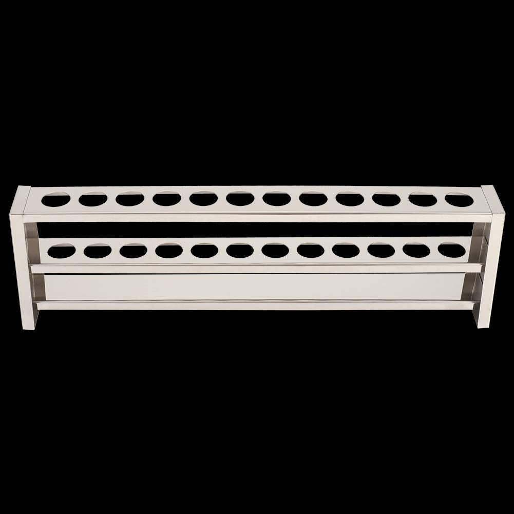 12 Löcher Reagenzglasständer Lochdurchmesser 2,3 cm, Edelstahl Farbmetrischer Röhrchenhalter Rack Ze