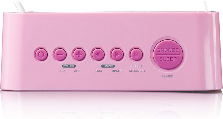 Lenco Cr-205 Kinderwecker - Zwei Stunden Aufwachen - Ukw-Pll-Radio - Schlummerfunktion - Dimmer - Au