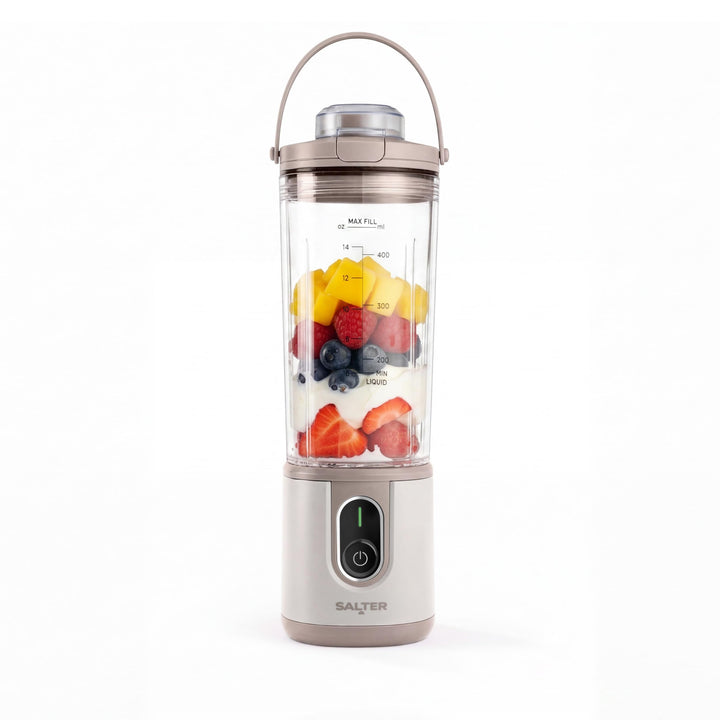 Salter ActiBoost Kabelloser Tragbarer Mixer – 450 ml, Pulsfunktion, 40-Sekunden-Countdown, BPA-frei,
