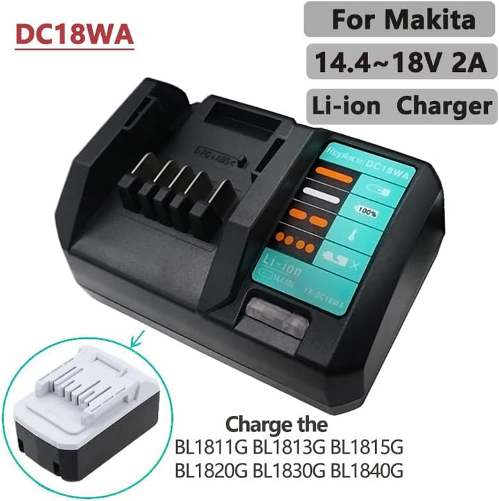 DC18WA Ladegerät für Makita 14.4V - 18V Elektrowerkzeug Akku BL1413G BL1440G BL1813G BL1820G BL1830G