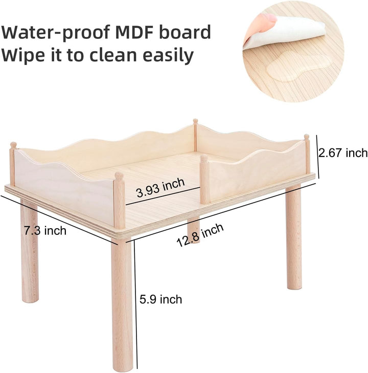 Niteangel Hamster Play Holzplattform & Mehrkammer-Serie Labyrinthzaun für Zwerg-Syrische Hamster, Re