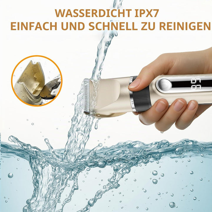 NWOUIIAY IPX7 Schermaschine Hund Leise Tierhaarschneider Waschbar Profi Drahtlose Wiederaufladbare T