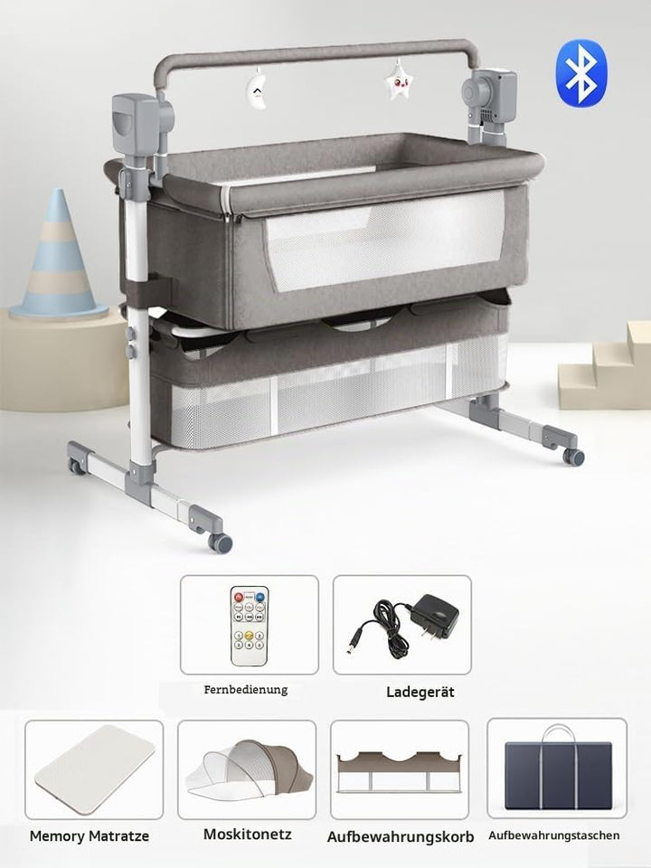 Beistellbett Baby, Convertible Grosser Raum Babybett für Co-Sleeping, Beistellbett Baby Boxspringbet