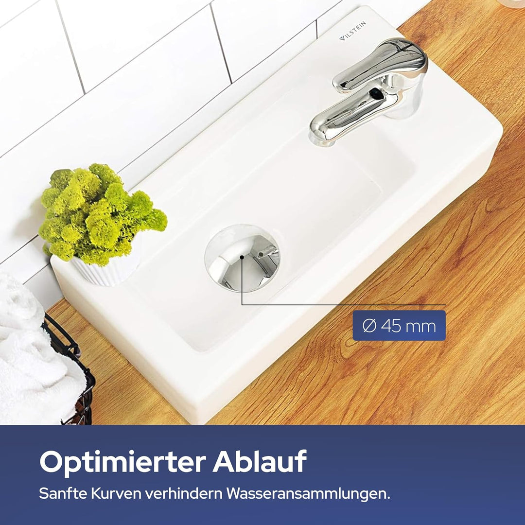 VILSTEIN Hänge- oder Aufsatz Waschbecken Gäste WC | kleines mini Handwaschbecken | Keramik Waschtisc