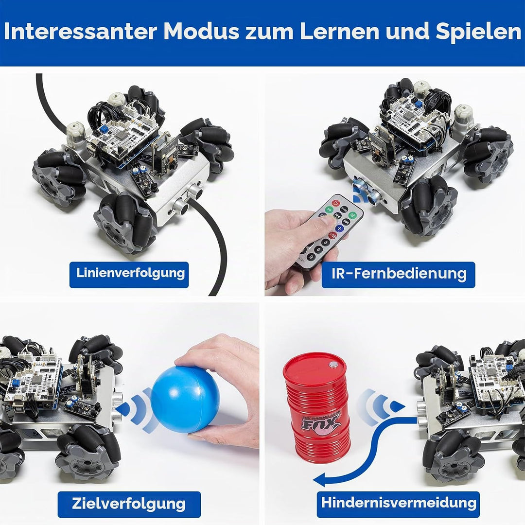 SUNFOUNDER Smart Robot Car Kit Kompatibel mit Arduino UNO R3, 4WD Omnidirektionale Bewegung, FPV, ES