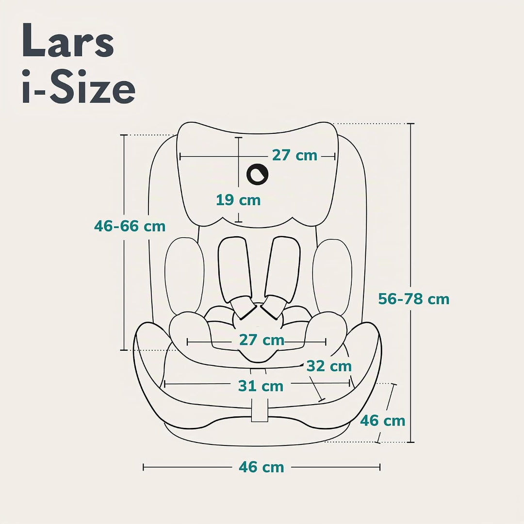 LIONELO LARS i-Size Kinderautositz 100–150 cm, Gruppe 2 3, Seitenschutz 10 Grad, Kopfstützenverstell