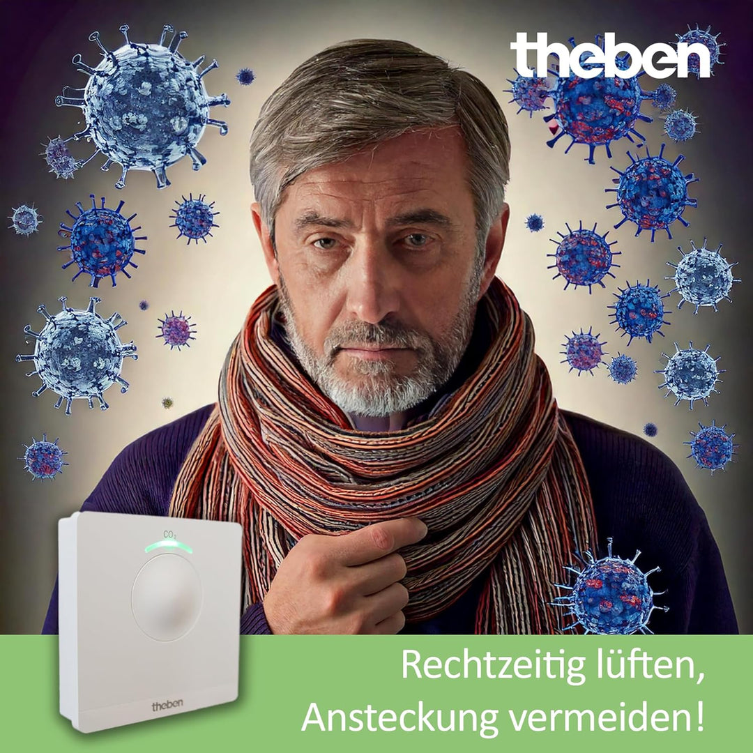 Theben 7169100 AMUN 716 transportabler CO2 Sensor I CO2 Luftgütemonitor I CO2 Melder I System für Üb