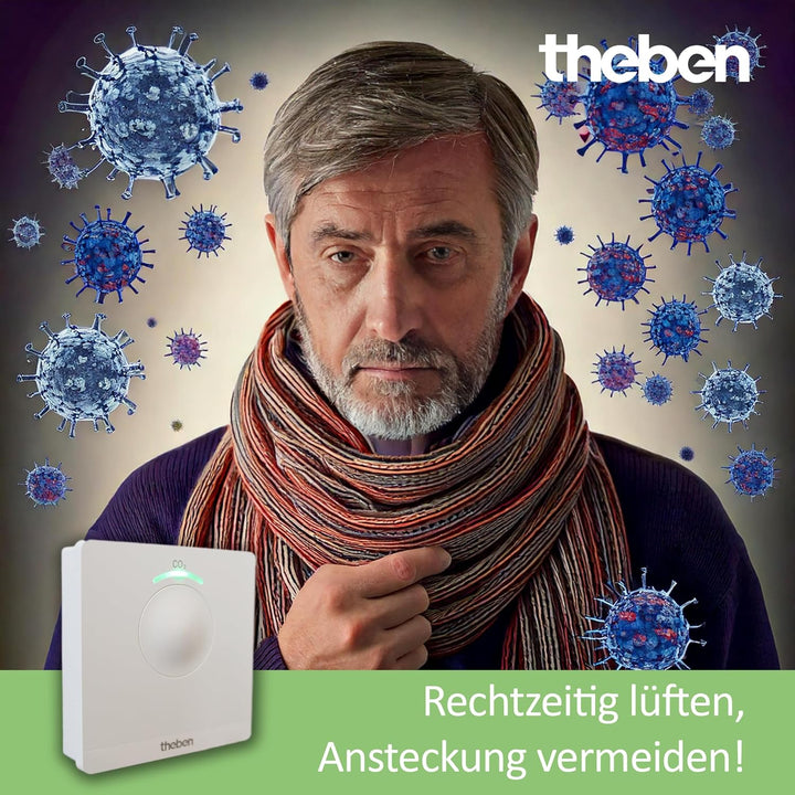 Theben 7169100 AMUN 716 transportabler CO2 Sensor I CO2 Luftgütemonitor I CO2 Melder I System für Üb