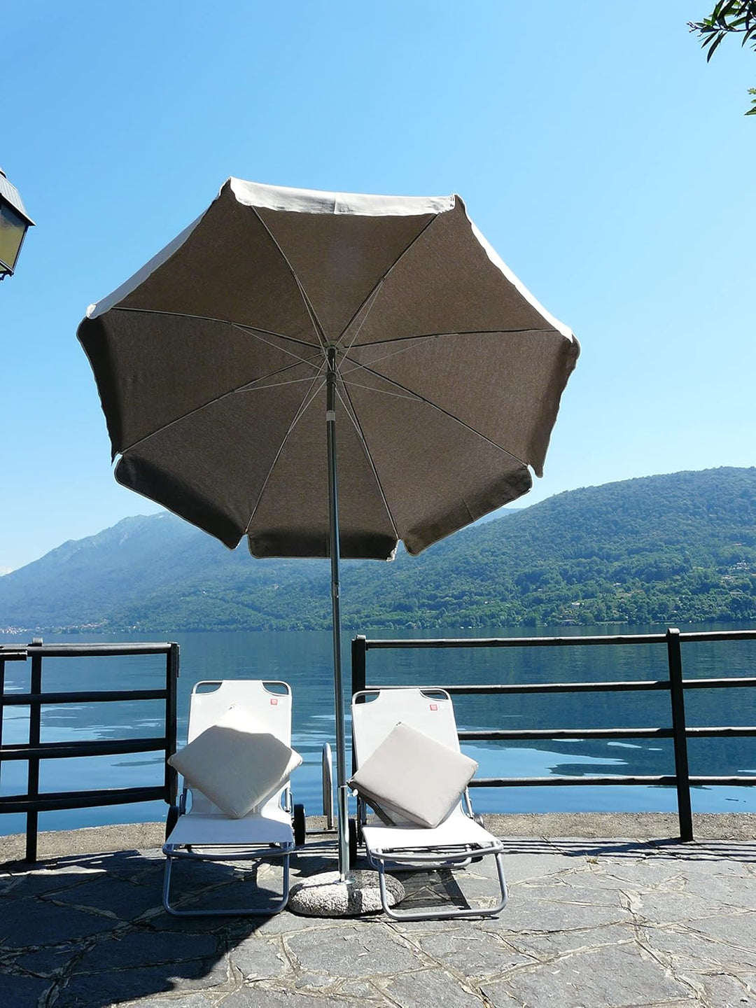 Maffei Art 181 Venezia Sonnenschirm rund Baumwolle Duplex Durchmesser 200 cm Made in Italy ecru, ecr