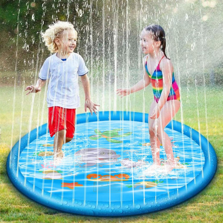 Wasserspielzeug Kinder, 170CM Sprinkler Wasser Spielmatte für Draussen, Outdoor Garten, Hunde Pool W