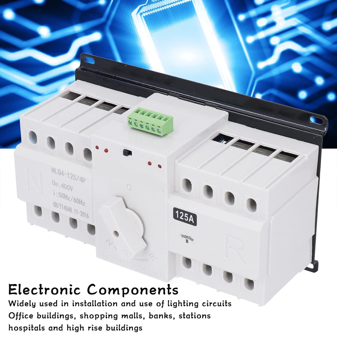 Dual Power Automatischer Transferschalter AC 400V 4P 125A ATS CB Automatik Notstrom Netz Umschalter