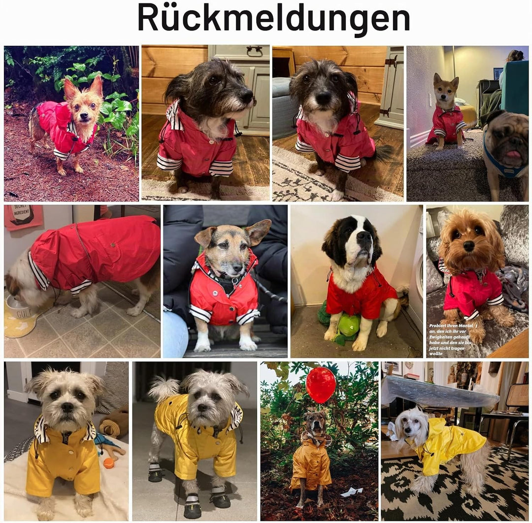 Pethiy Premium Hunde Regenmantel,Regenjacken für Hunde,wasserdicht Hundemantel mit Reissverschluss,H