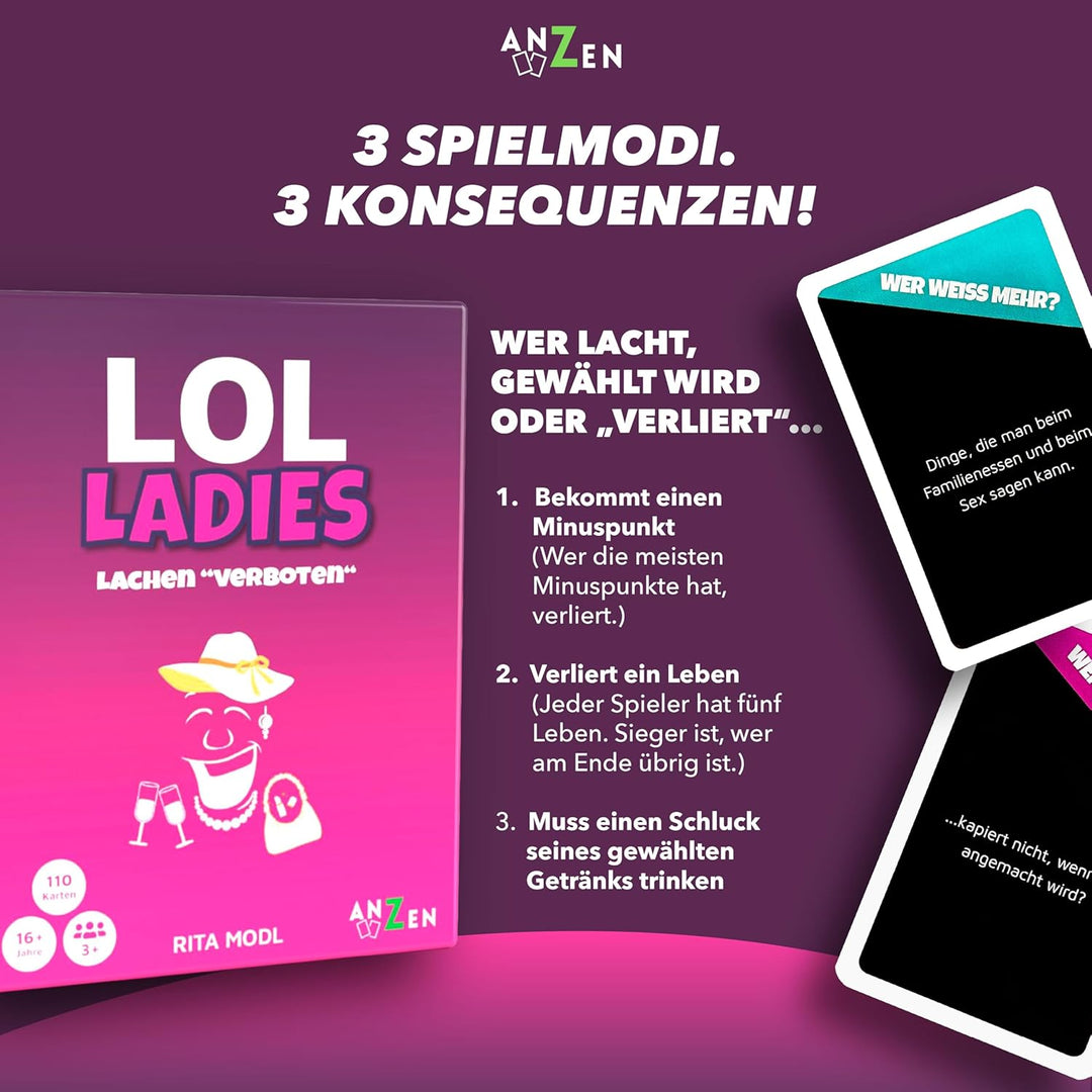 LOL LADIES – Lachen "verboten": Das witzige Partyspiel für Frauen zum Mädelsabend, JGA &amp; Freundinnen