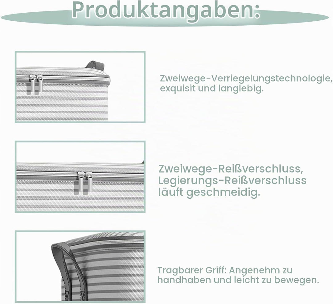 GOMETY 2 Stücke180L Aufbewahrungstasche Gross, Aufbewahrungsbox mit Deckel für Kleidung und Steppdec