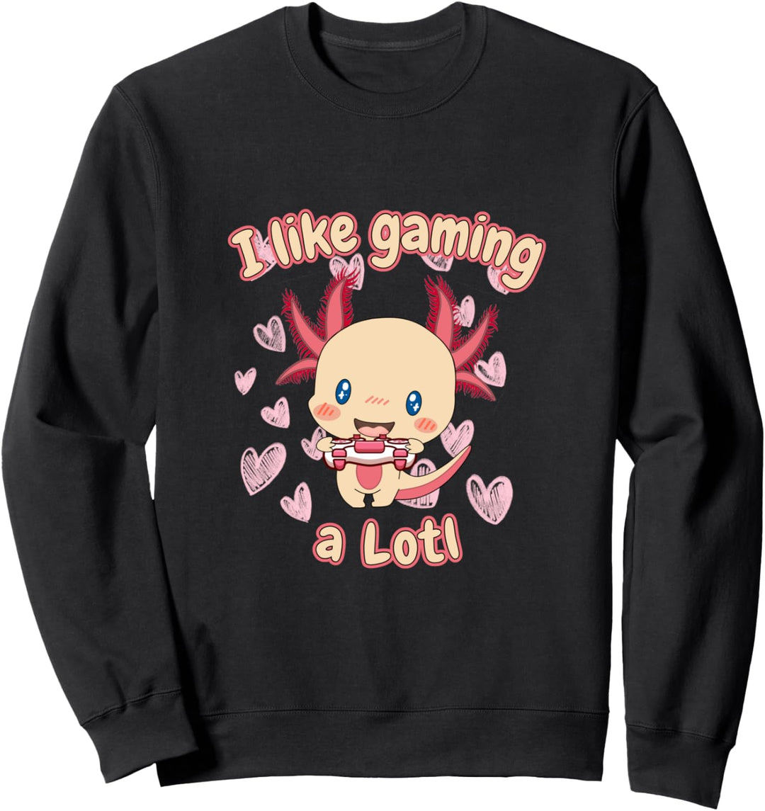 Süsses Gamer oder Videospiel Axolotl für Mädchen Sweatshirt