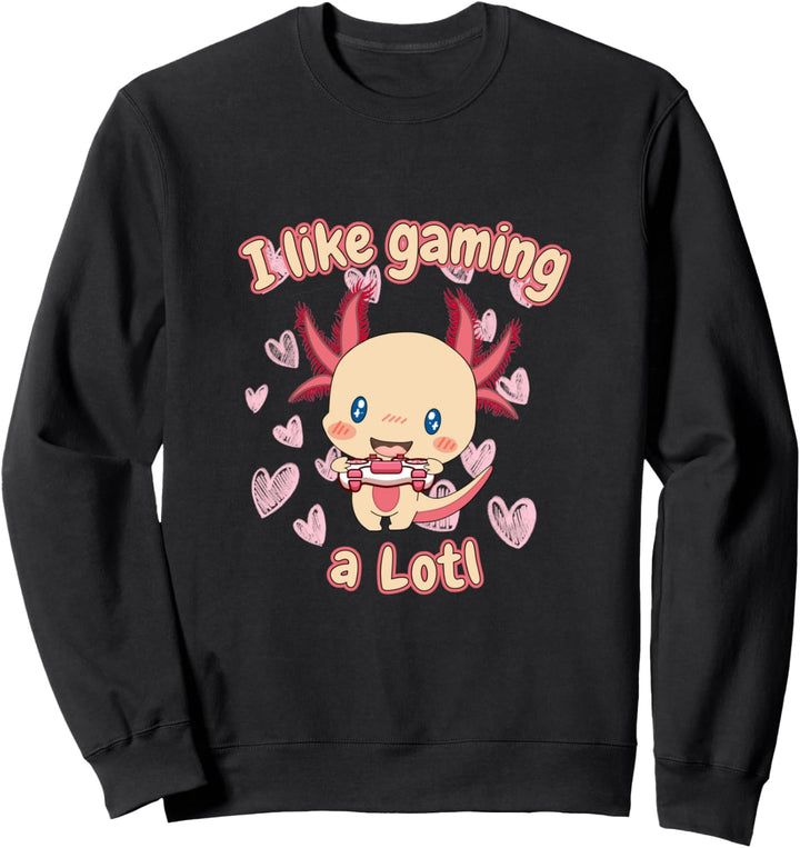 Süsses Gamer oder Videospiel Axolotl für Mädchen Sweatshirt