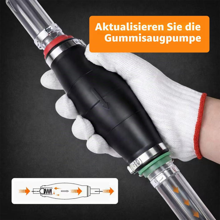 Handpumpe Wasser XL Schlauchpumpe Absaugpumpe mit 2.5m PVC-Schlauch Schlauchschellen und Flüssigkeit