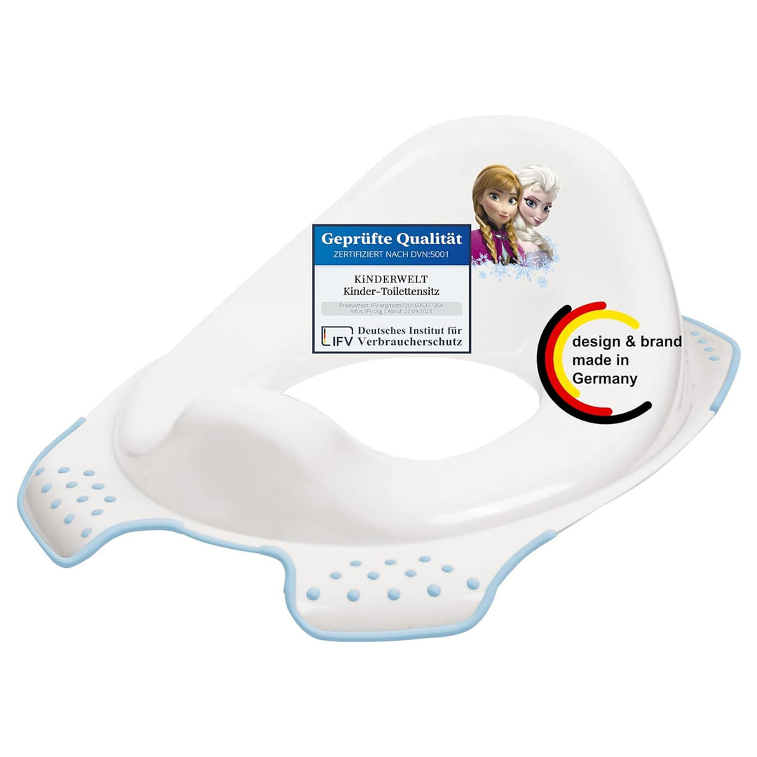 KiNDERWELT Premium Toilettensitz für Kinder und Babys, Disney Frozen Design in Weiss, Töpfchen für K