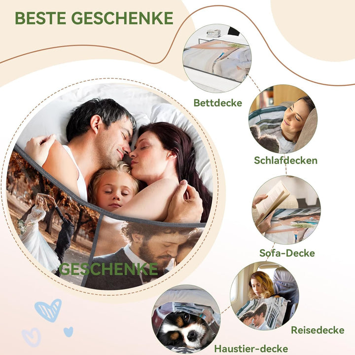 iDIY personalisierte Decke personalisierte Geschenke - Decke mit Foto kuscheldecke personalisiert, G