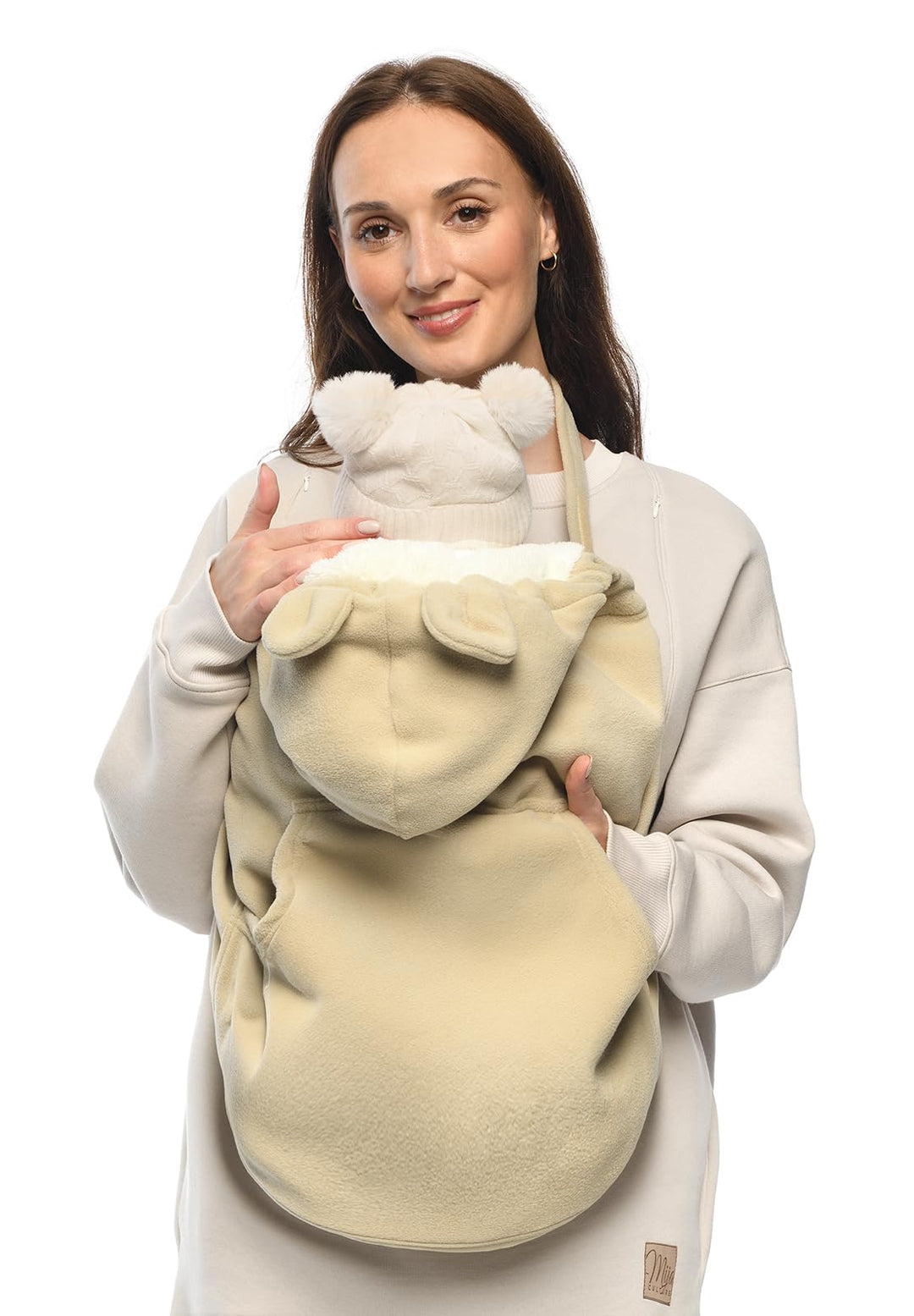 Mija - Tragecover, Universal Bezug für Baby Carrier/Tragetücher/Cape 4023 (Beige/Weiss), Beige/Wei&#