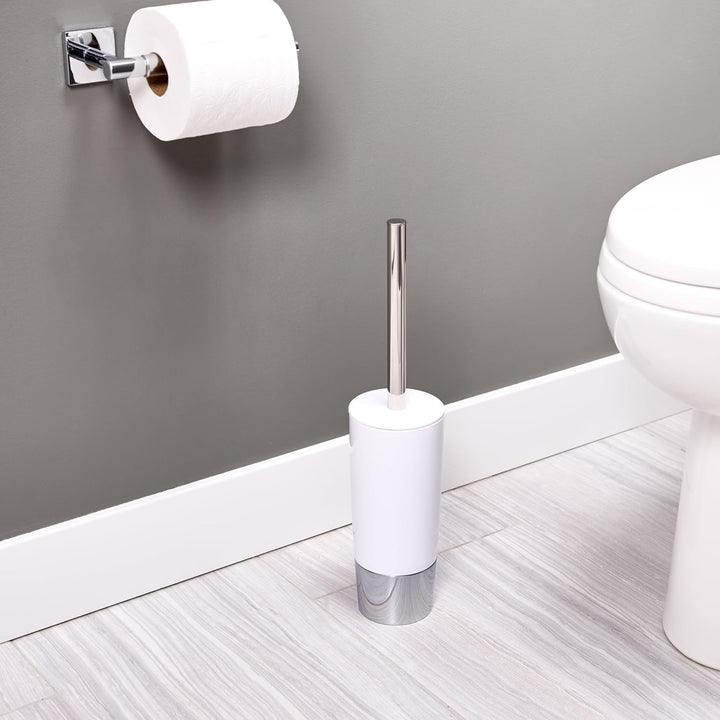 iDesign 99000EU Duetto Toilettenbürste, weiss / chrom, Weiss