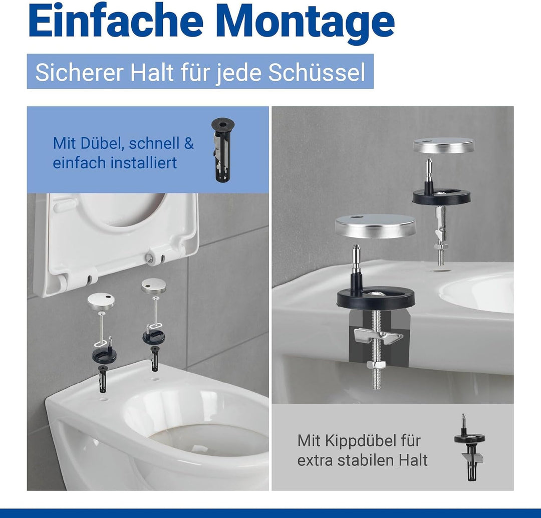WENKO WC-Sitz Palma, hygienischer Toilettensitz mit Absenkautomatik, WC-Deckel mit Fix-Clip Hygiene-