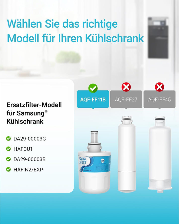 2X AQUACREST DA29-00003G Kühlschrank Wasserfilter, Kompatibel mit Samsung AquaPure Plus DA29-00003G,