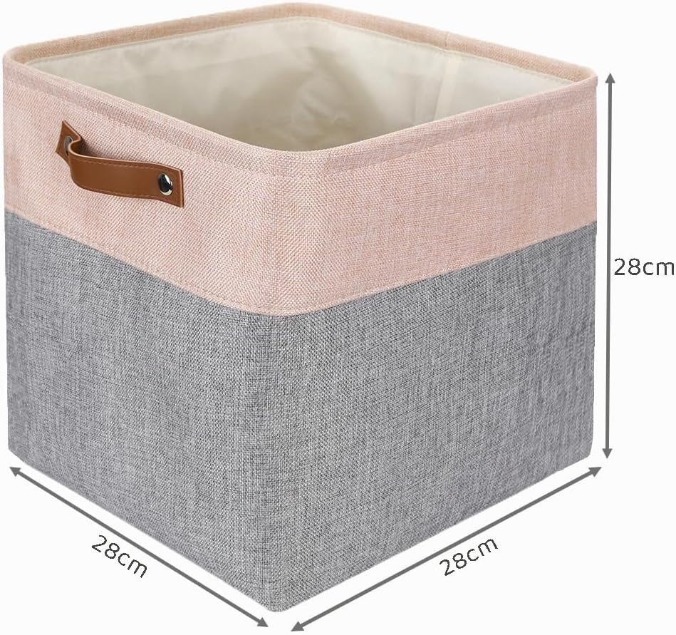 Mangata 25|28|30|33cm Aufbewahrungsbox Stoff, Aufbewahrungskorb für Regal, Korb Aufbewahrung, 3-er P