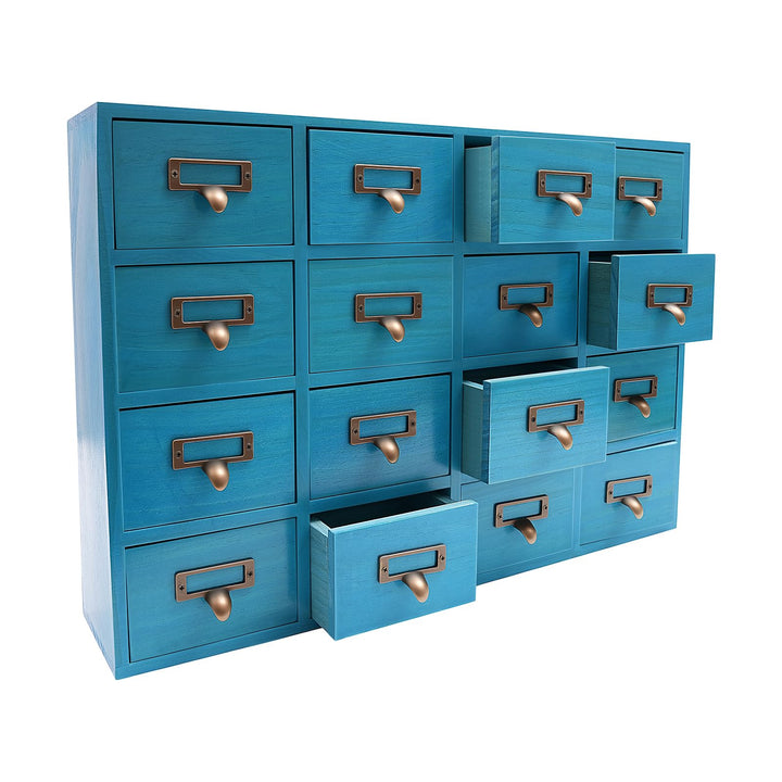 Vintage Apotheker Schrank 16 Schubladen für Schreibtisch, Holz Organizer Apothekerschrank mit Schubl