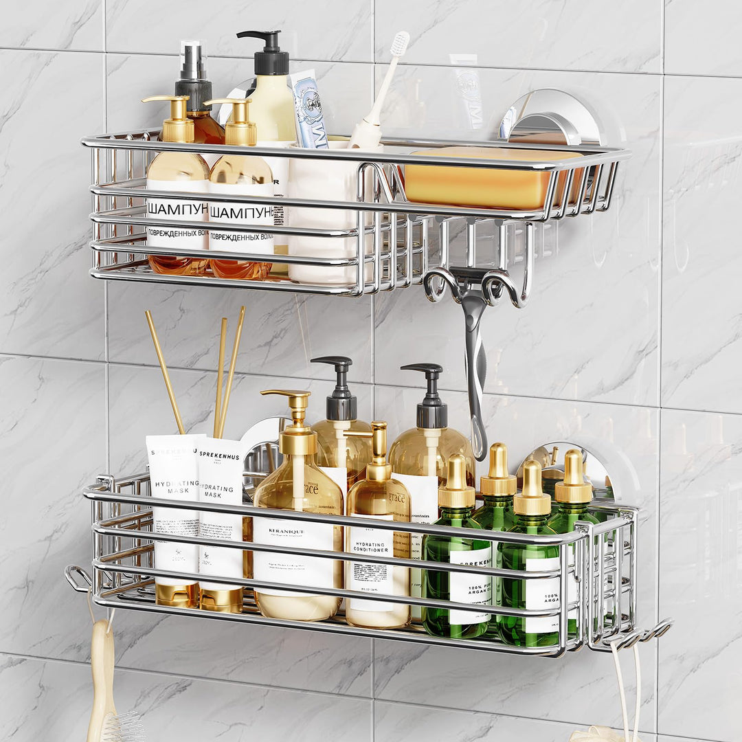 TAILI Rostfrei Duschablage Badregal Ohne Bohren Duschablage Saugnapf Dusche Caddy Saugnapf Dusche Zu
