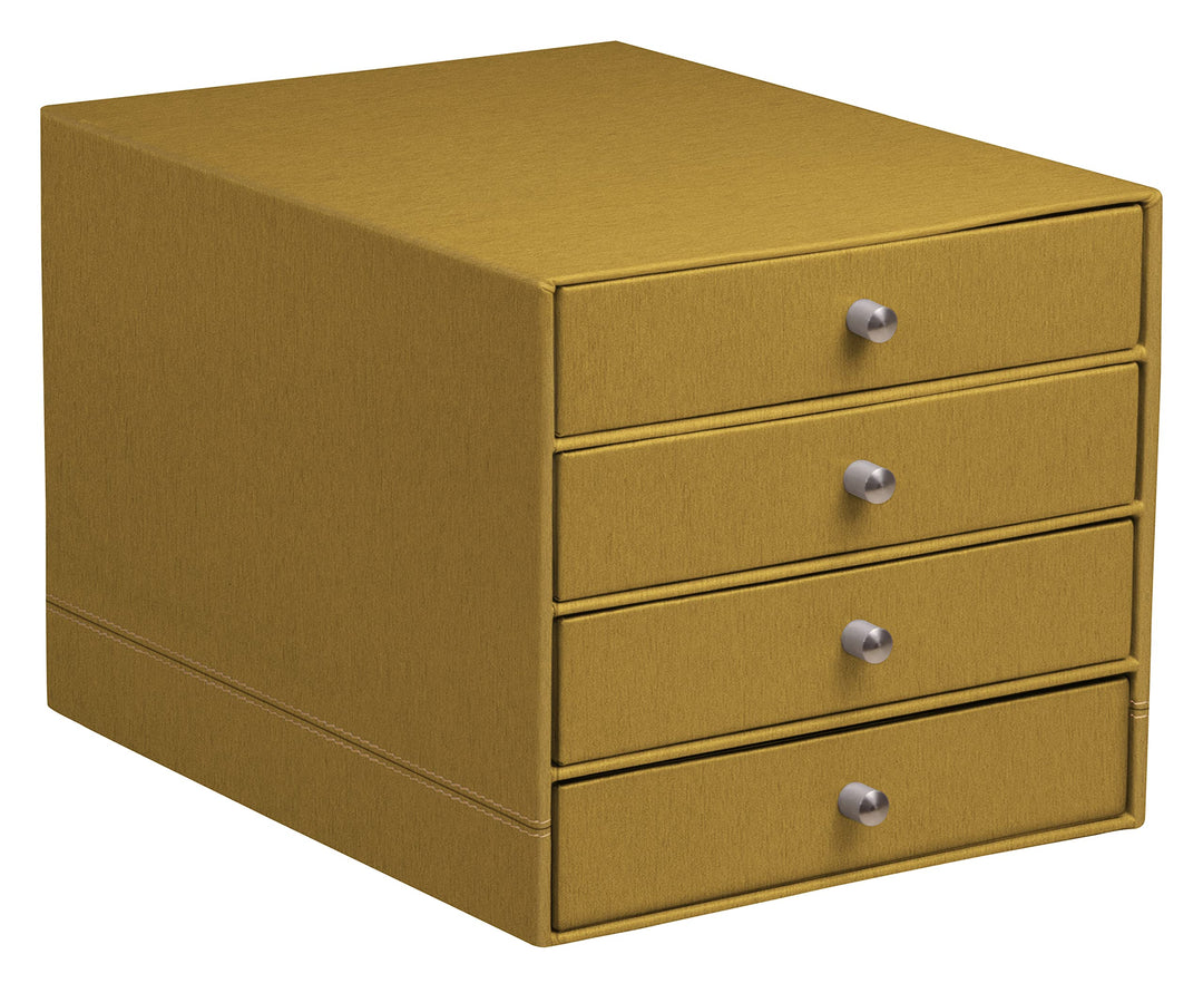 Rhodia 194568C - Schubladenbox mit 4 Laden, 24, 8x32, 7x22, 8 cm, aus Kunstleder, elegant und prakti