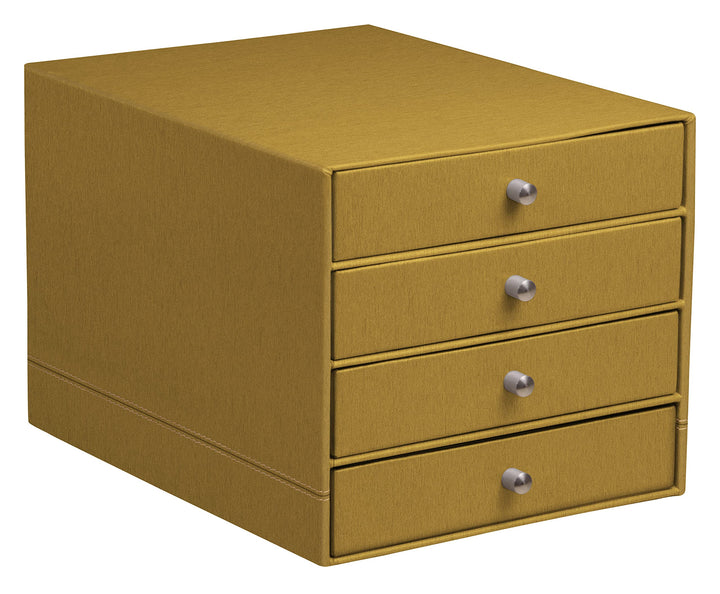 Rhodia 194568C - Schubladenbox mit 4 Laden, 24, 8x32, 7x22, 8 cm, aus Kunstleder, elegant und prakti