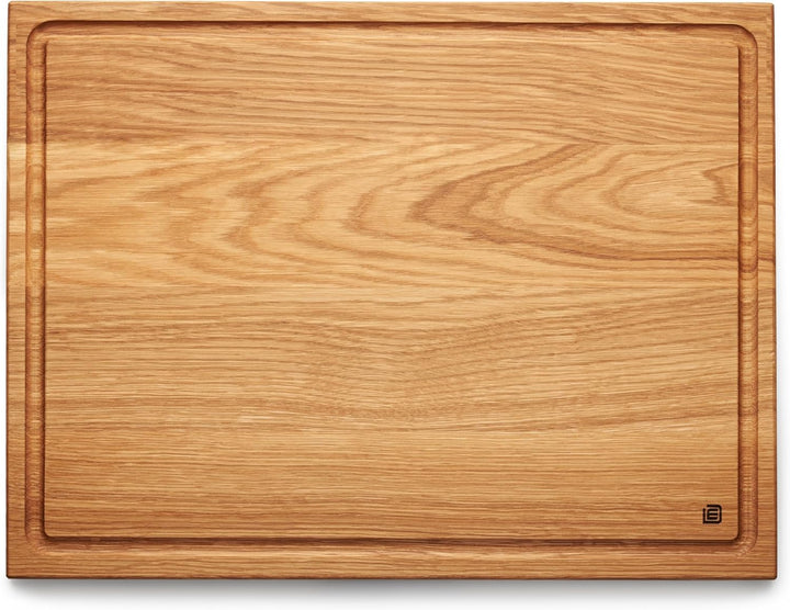 Edeldings XXL Massivholz Schneidebrett aus Eiche mit Saftrille | Gross 40 х 30 cm | Antibakterielles