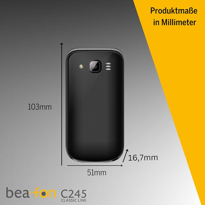 Beafon, C245, Classic Line, Klapphandy, Tastenhandy, XL 2,4" (6,1cm) Farbdisplay, Kamera, schwarz La