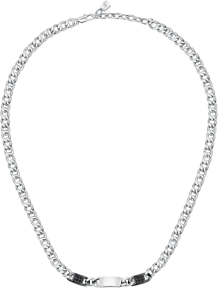 Morellato Herren Halskette, CATENE Kollektion, aus Stahl, Schwarz-PVD, Stein - SATX01