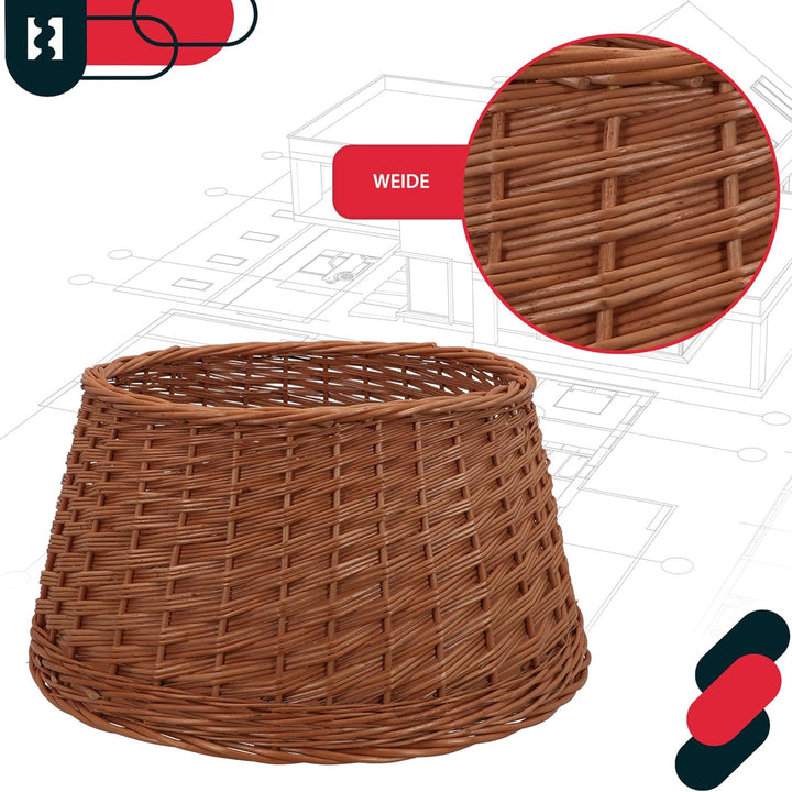 KOTARBAU® Weihnachtsbaum Rock aus Weide Ø 50 cm, Naturfarbe Christbaumständer aus Rattan Natur, Weih