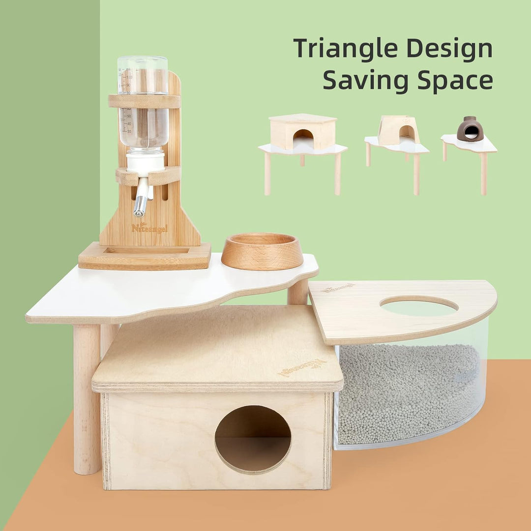 Niteangel Hamster Spielpodest aus Holz für Zwerghamster, Syrische Hamster, Gerbils, Mäuse, Degus ode