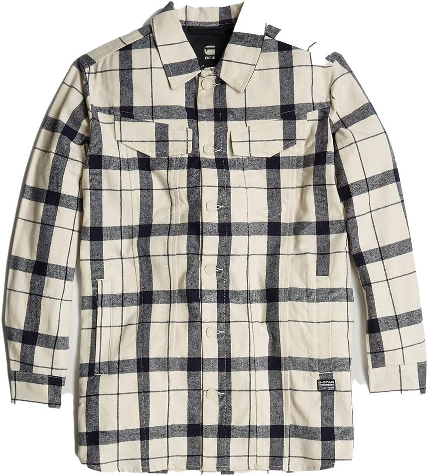 G-STAR Damen Boyfriend Overshirts XXS Mehrfarben (Milk Remy Check D25222-d716-g790), XXS Mehrfarben