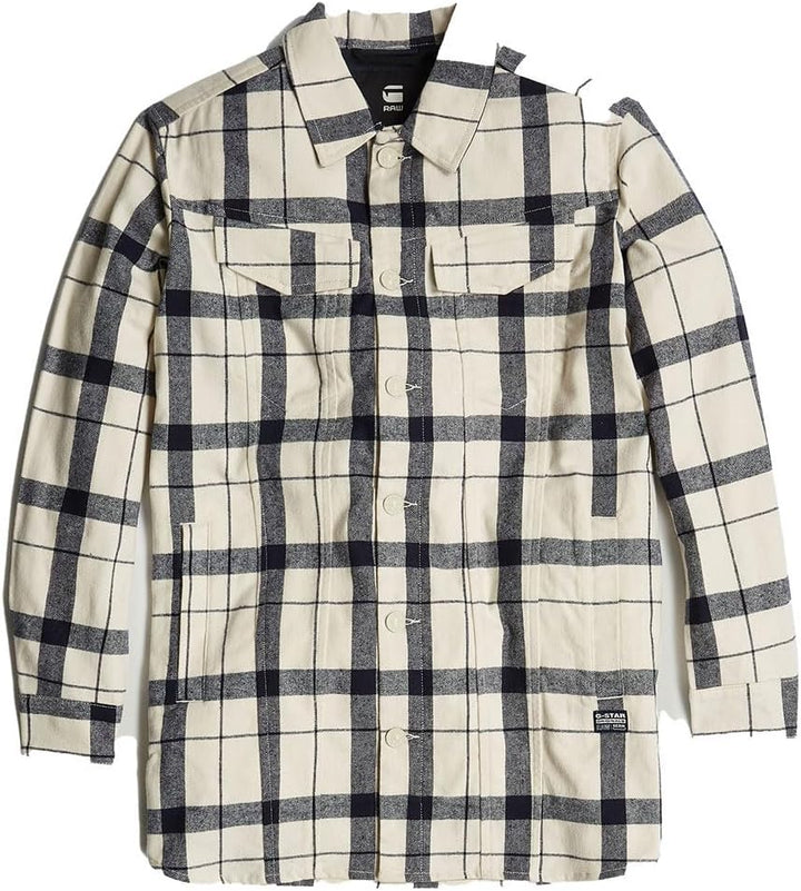 G-STAR Damen Boyfriend Overshirts XXS Mehrfarben (Milk Remy Check D25222-d716-g790), XXS Mehrfarben