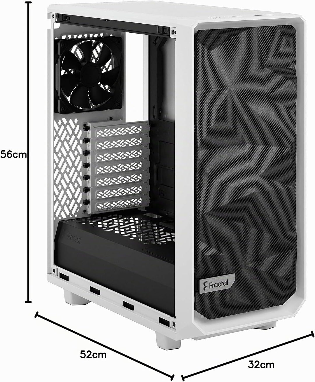 Fractal Design Meshify 2 Compact White ATX Flexible High-Airflow Tempered Glass Window Mid Tower Com