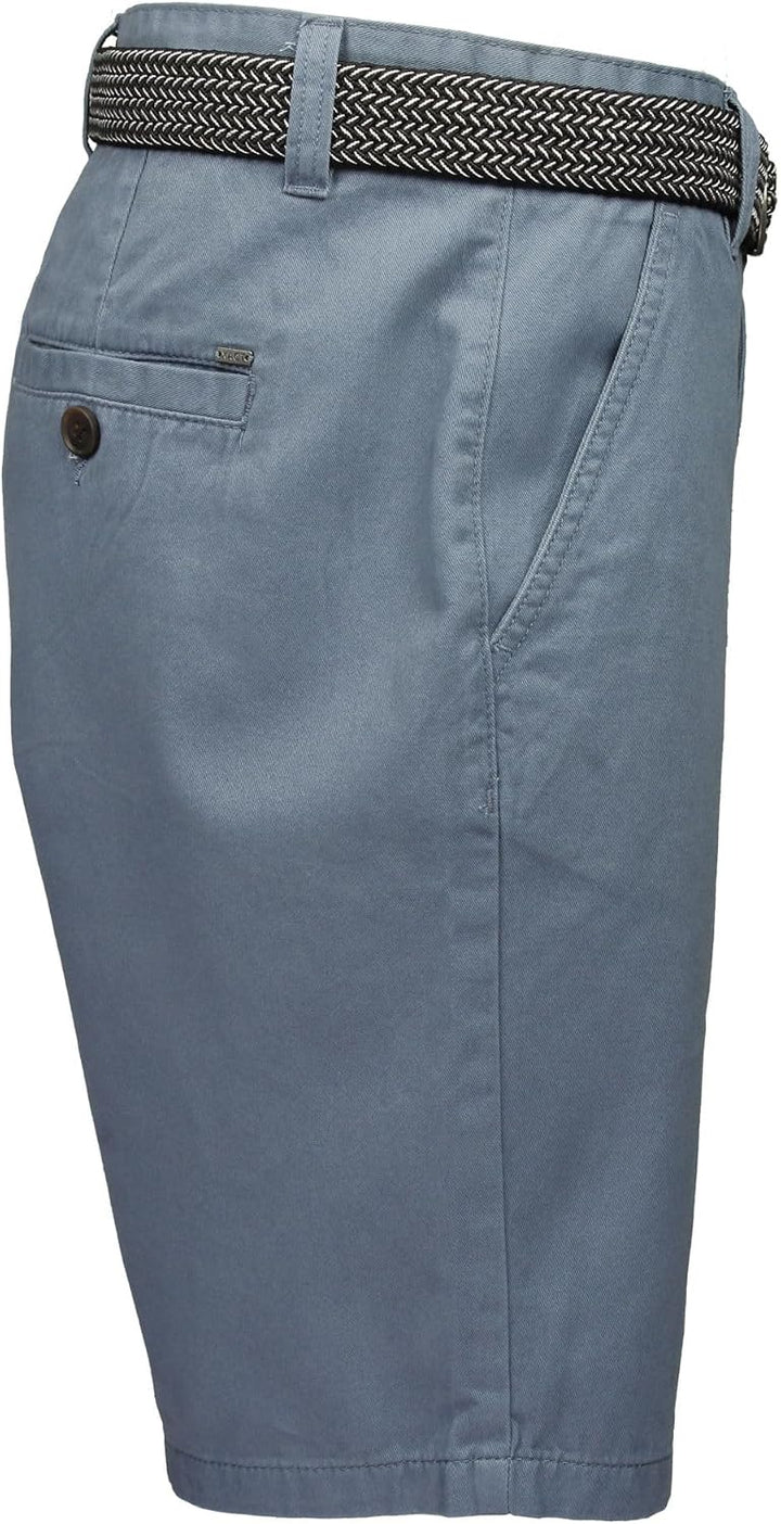 Xact Herren Premium massgeschneiderte Stretch Chino Shorts 34 Hellblau mit Gürtel, 34 Hellblau mit G