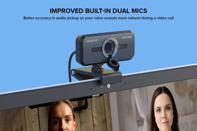 Creative Live! Cam Sync 1080p V2 Full HD-Weitwinkel-USB-Webcam mit automatischer Stummschaltung und