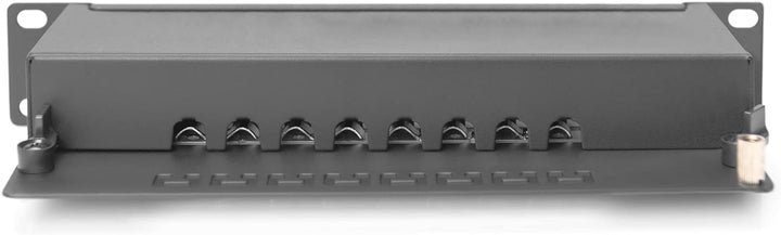 DIGITUS CAT 6A Patchpanel - 8 Ports - RJ45-Buchsen - 10-Zoll Rack-Mount 1HE - LSA Verteilerfeld - ge