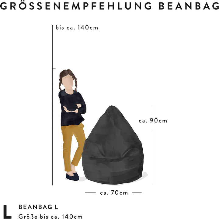 Sitting Point 29940 010 Sitzsack BeanBagEasy L blau 70x90 cm / 120L Blau, 70x90 cm / 120L Blau