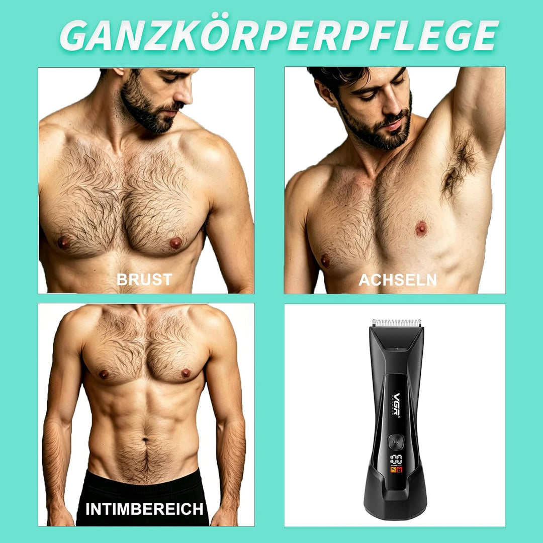 VGR 938 Intimrasierer Mann Kabelloser, Körperrasierer Herren mit Keramikklingen, Rasierer Herren Int