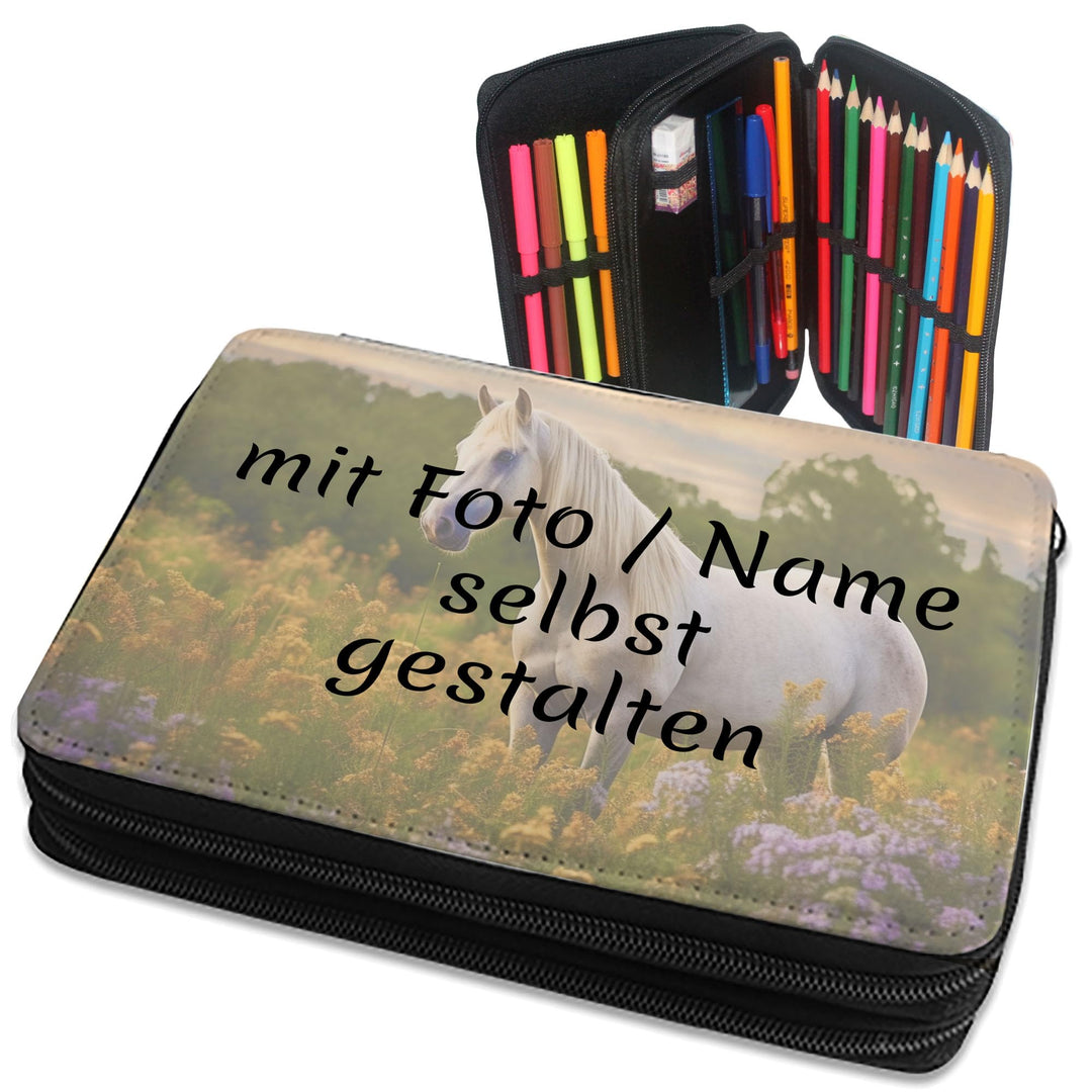 Federmäppchen mit Foto Name | Mäppchen für die Schule selbst gestalten für Jungen & Mädchen