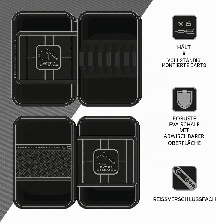 Harrows Darttasche Blaze Pro 6 | Dart Case Dartshalter I Darts Case fasst 6 Darts | für 6 Dartpfeile