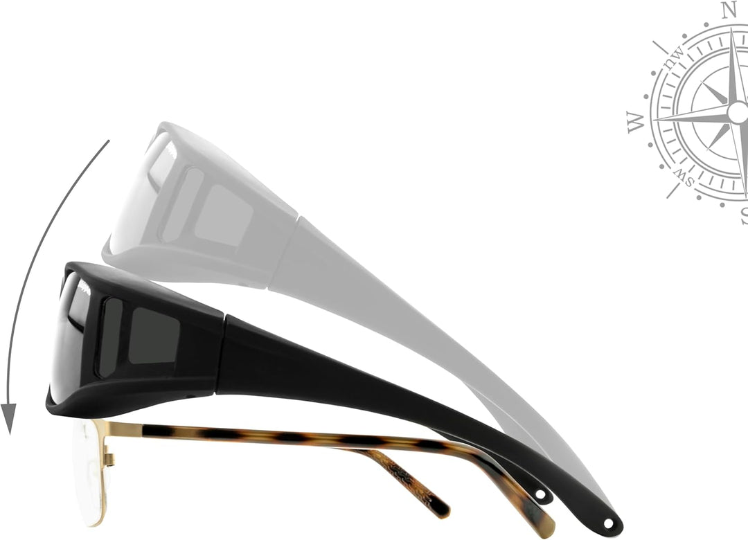 Skipper® | POLARISIERT | Überbrille für Brillenträger, Überbrille Sonnenbrille, Überziehbrille, Über